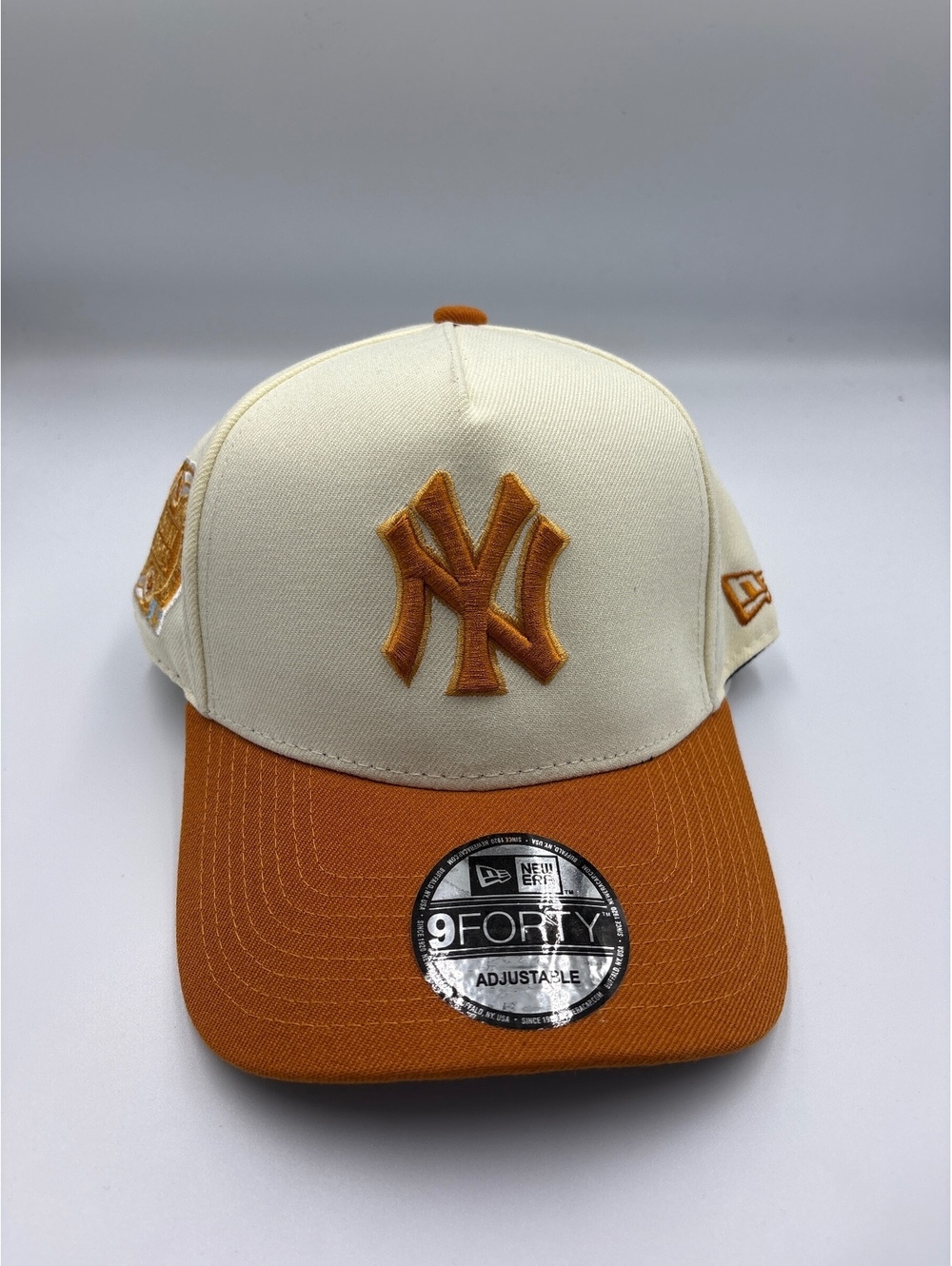 New Era 9FORTY Adjustable New York Yankees Hat Cream and Orange